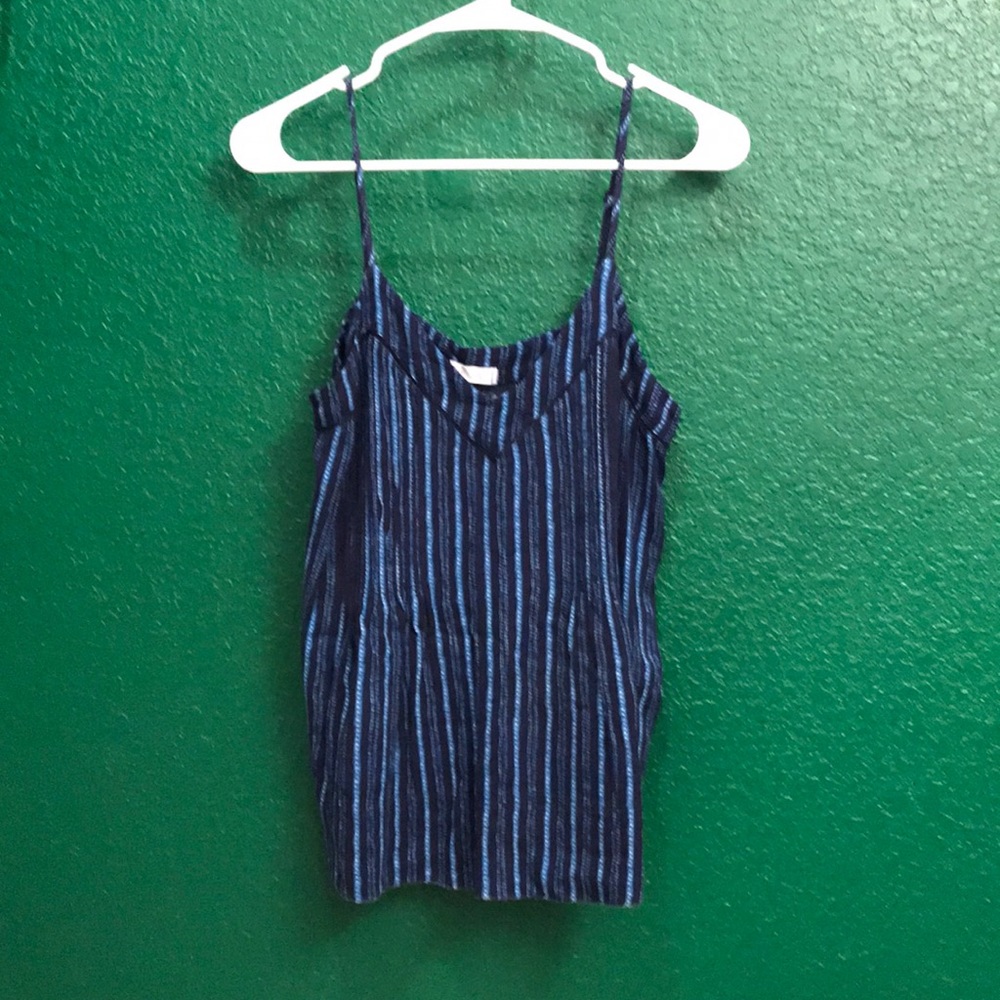 Blue Striped loose fit  Tank Top